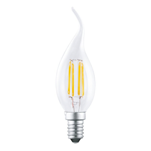 LED filament bulb turn-up candle, Glass, 35*115, E14, 2700K