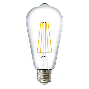 LED filament bulb ST64 clear glass, short filament, Glass, 64*138, E27, 2700K